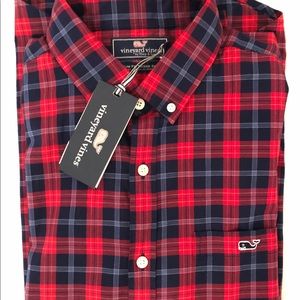 Vineyard Vines Slim Fit Tucker Red/Blue Plaid